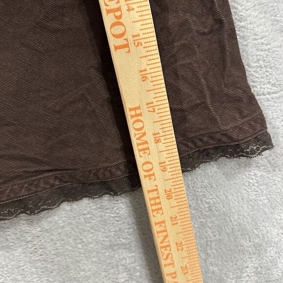 No Boundaries NOBO Skirt Juniors 5 Brown Denim Zip Mini Academia Schoolgirl - Picture 7 of 8